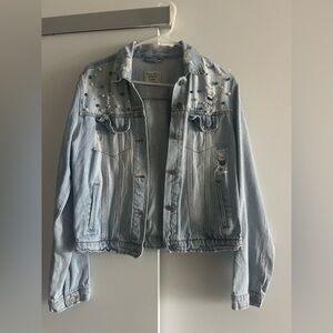 Light Blue Distressed Denim Jacket